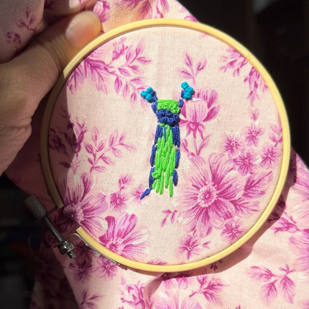 Embroidery Art. wall art OR upcycle denim patch. Some were in gallery.